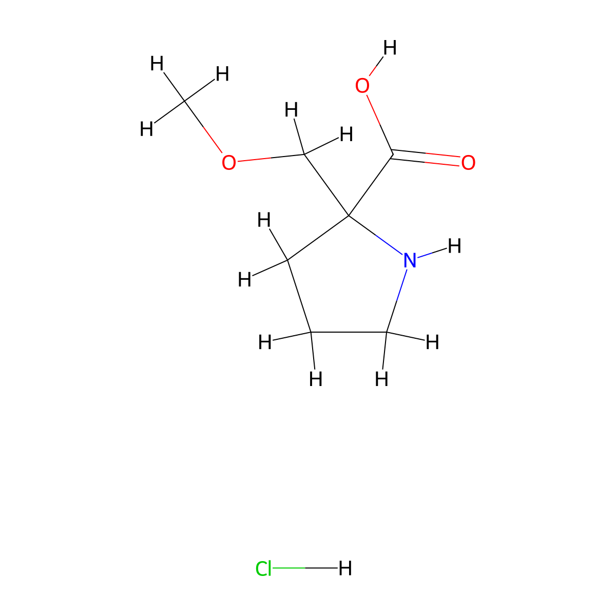 2-(Methoxymethyl)pyrrolidine-2-carboxylic acid hydrochloride molecular structure, CAS 1803608-83-4