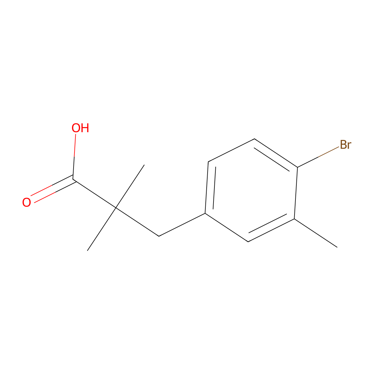 3-(4-Bromo-3-methylphenyl)-2,2-dimethylpropanoic acid molecular structure, CAS 1803608-90-3