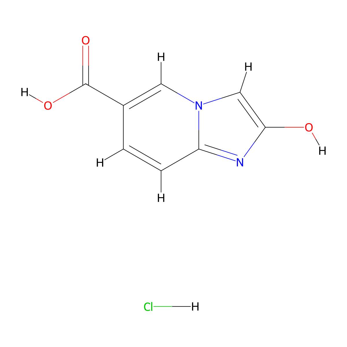 2-Hydroxyimidazo[1,2-a]pyridine-6-carboxylic acid hydrochloride molecular structure, CAS 1803608-91-4