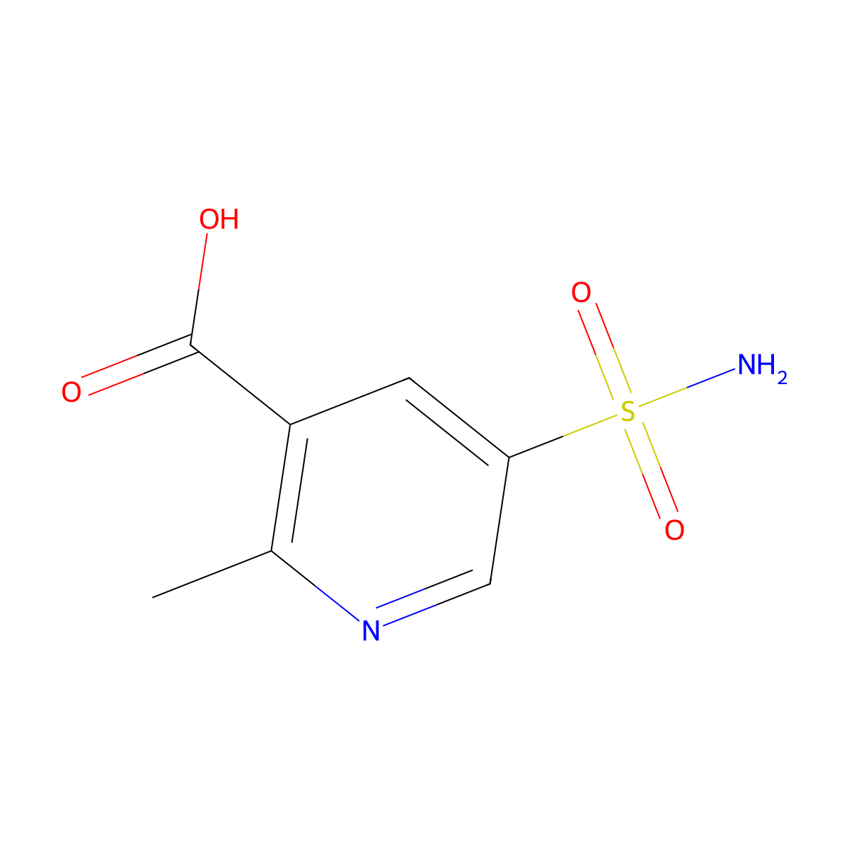 2-Methyl-5-sulfamoylpyridine-3-carboxylic acid molecular structure, CAS 1803608-92-5