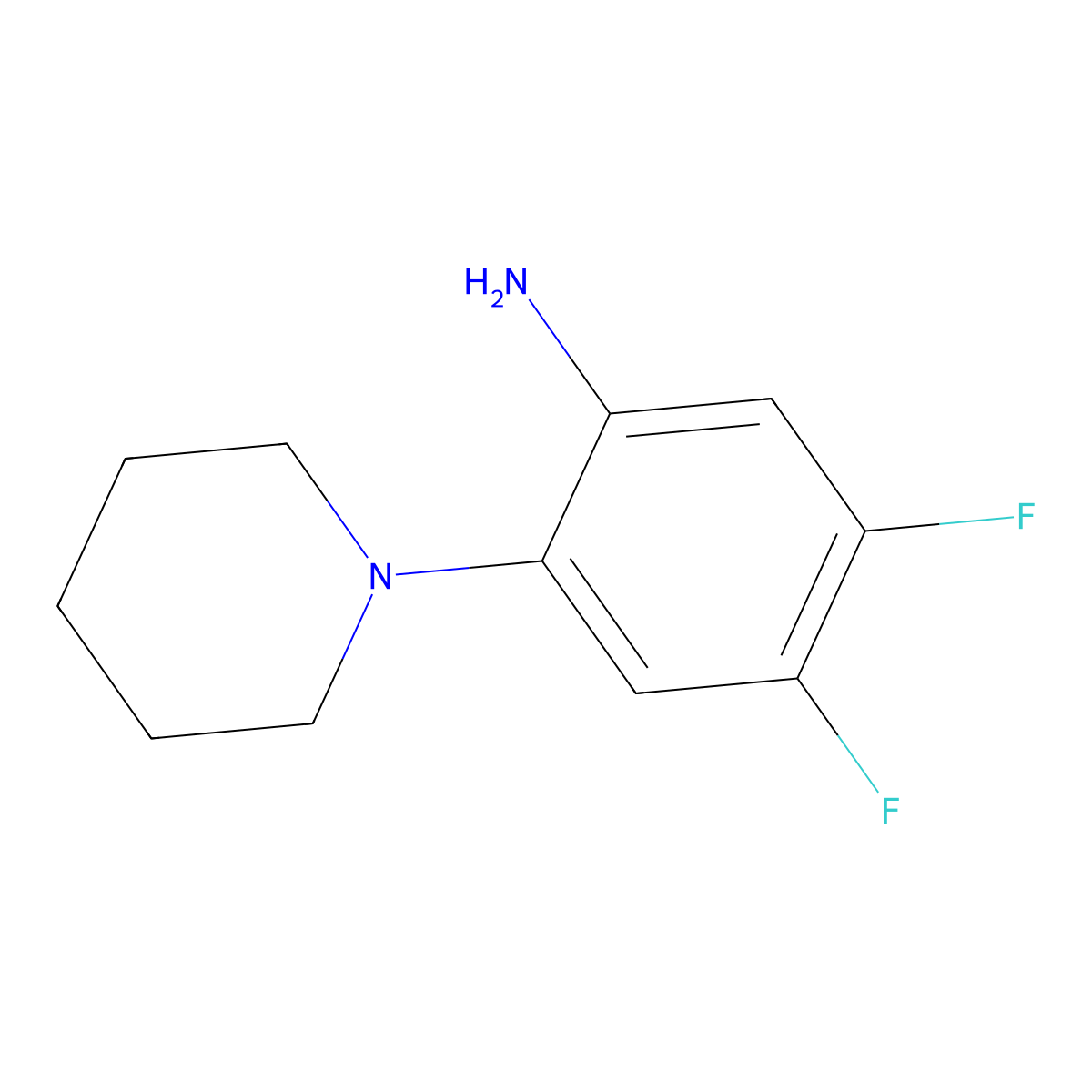 4,5-Difluoro-2-(piperidin-1-yl)aniline molecular structure, CAS 1803608-93-6
