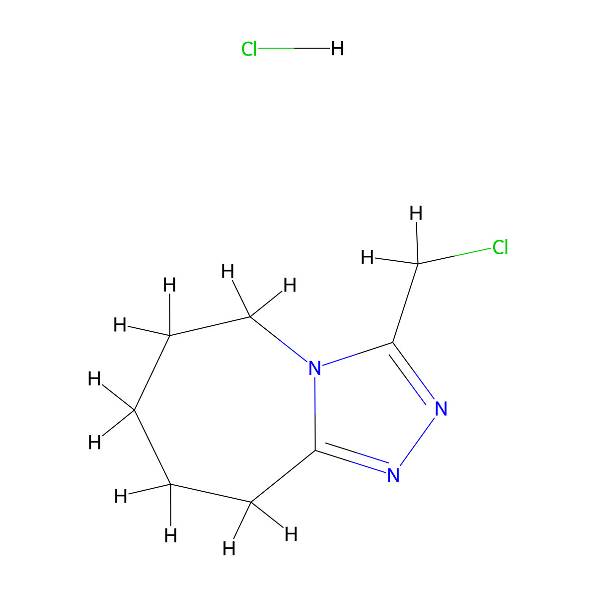 3-(chloromethyl)-5H,6H,7H,8H,9H-[1,2,4]triazolo[4,3-a]azepine hydrochloride molecular structure, CAS 1803608-94-7