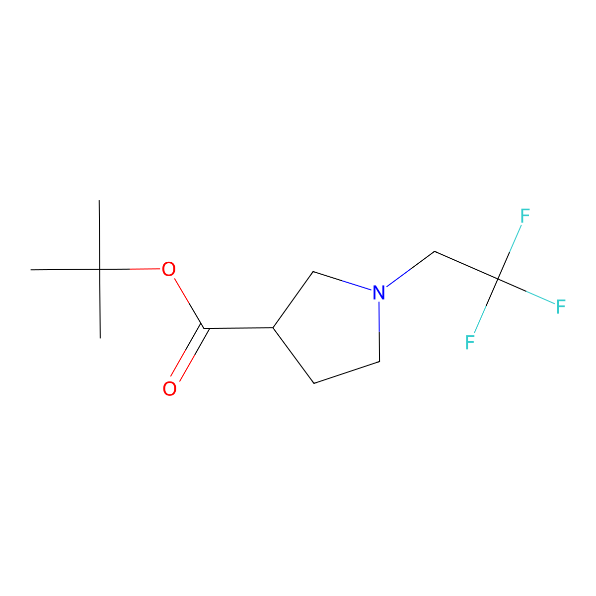 Tert-butyl 1-(2,2,2-trifluoroethyl)pyrrolidine-3-carboxylate molecular structure, CAS 1803608-99-2