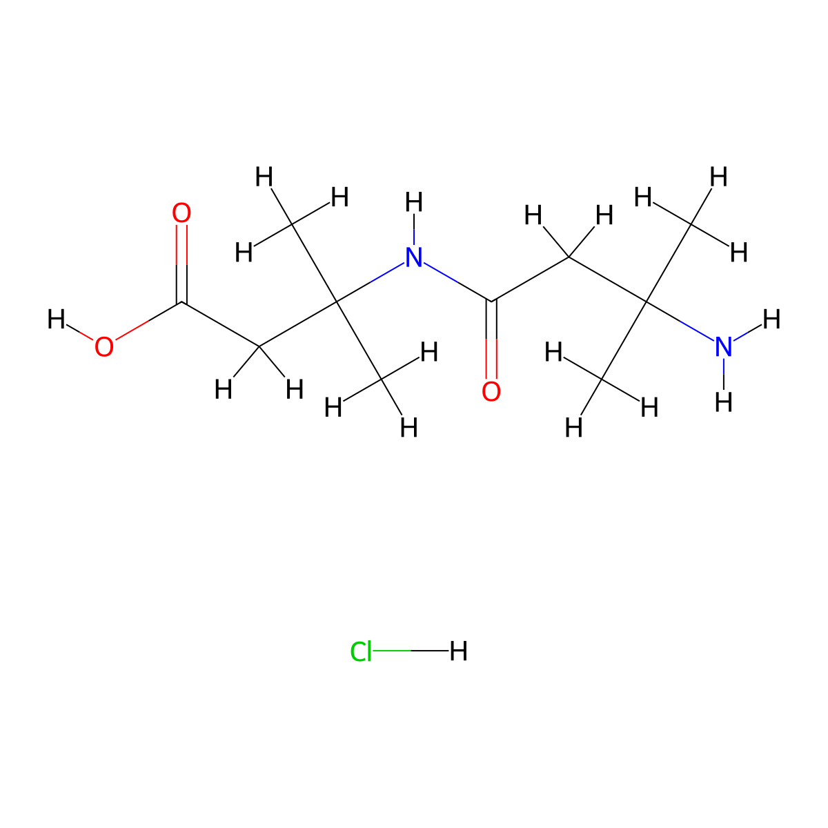 3-(3-Amino-3-methylbutanamido)-3-methylbutanoic acid hydrochloride molecular structure, CAS 1803609-00-8