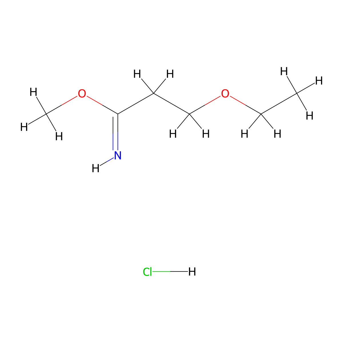 Methyl 3-ethoxypropanecarboximidate hydrochloride molecular structure, CAS 1803609-03-1