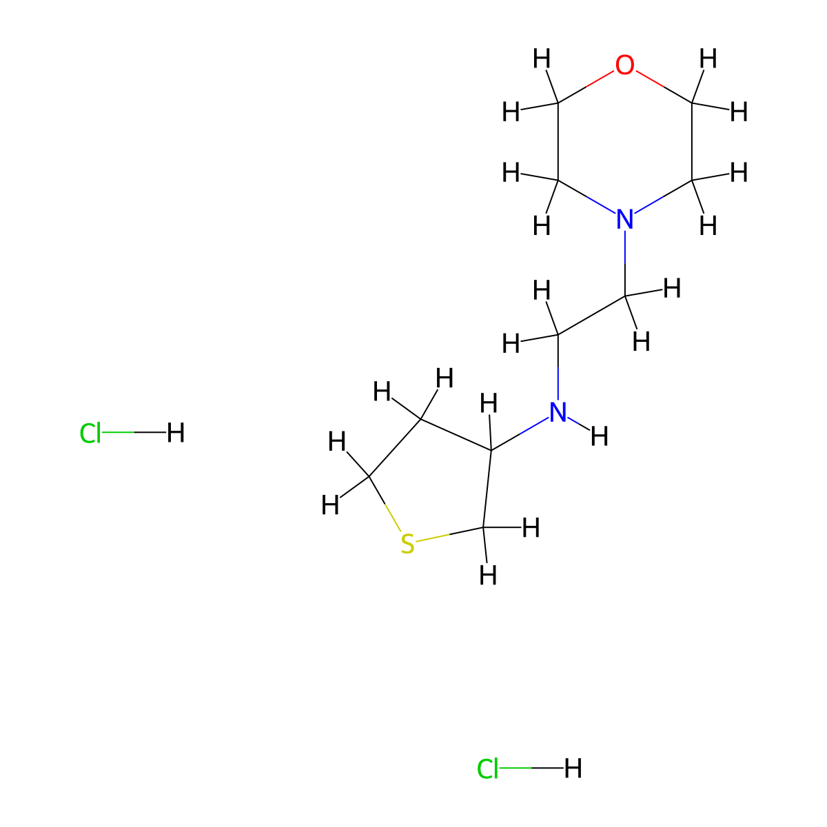 N-[2-(morpholin-4-yl)ethyl]thiolan-3-amine dihydrochloride molecular structure, CAS 1803609-04-2
