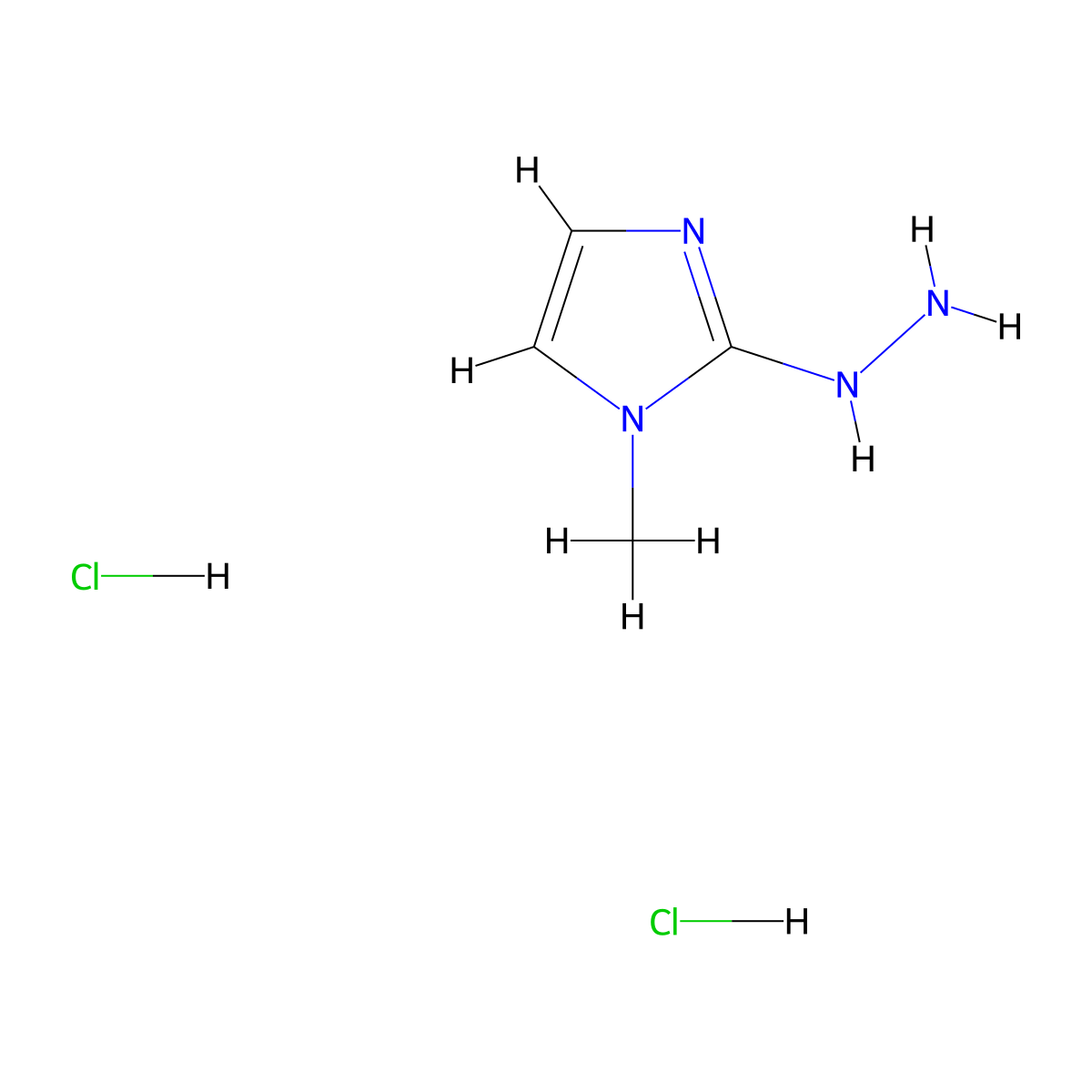 2-hydrazinyl-1-methyl-1H-imidazole dihydrochloride molecular structure, CAS 1803609-07-5