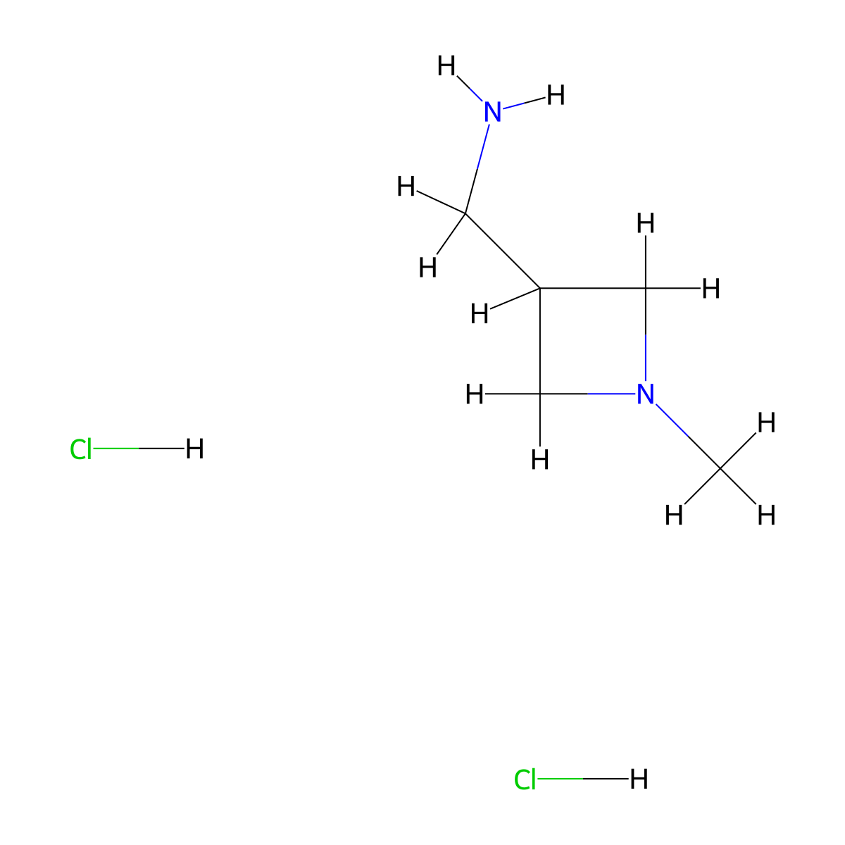 (1-Methylazetidin-3-yl)methanamine dihydrochloride molecular structure, CAS 1803609-11-1