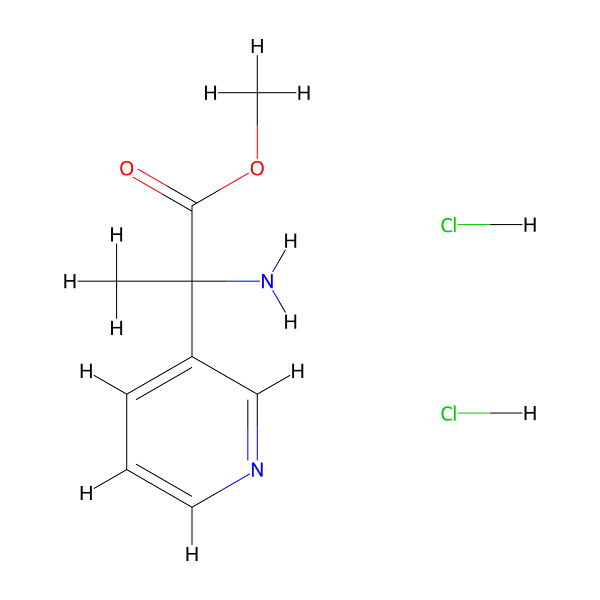 Methyl 2-amino-2-(pyridin-3-yl)propanoate dihydrochloride molecular structure, CAS 1803609-12-2