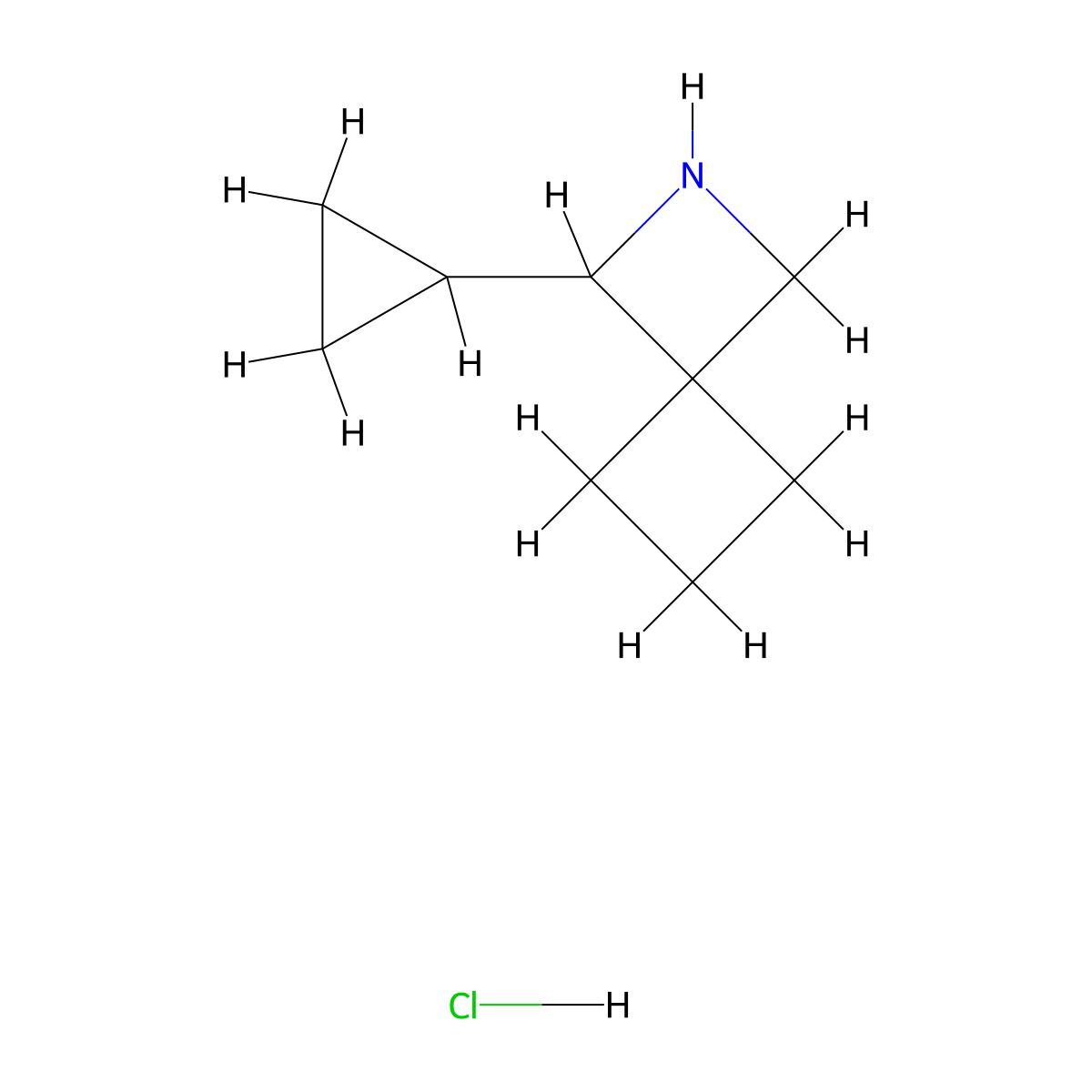 1-Cyclopropyl-2-azaspiro(3.3)heptane hydrochloride molecular structure, CAS 1803609-13-3