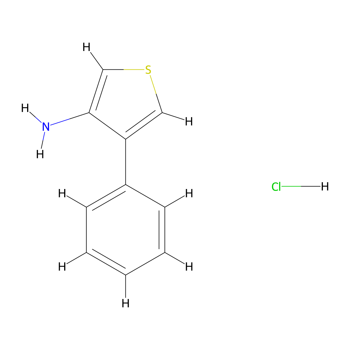 4-Phenylthiophen-3-amine hydrochloride molecular structure, CAS 1803609-14-4