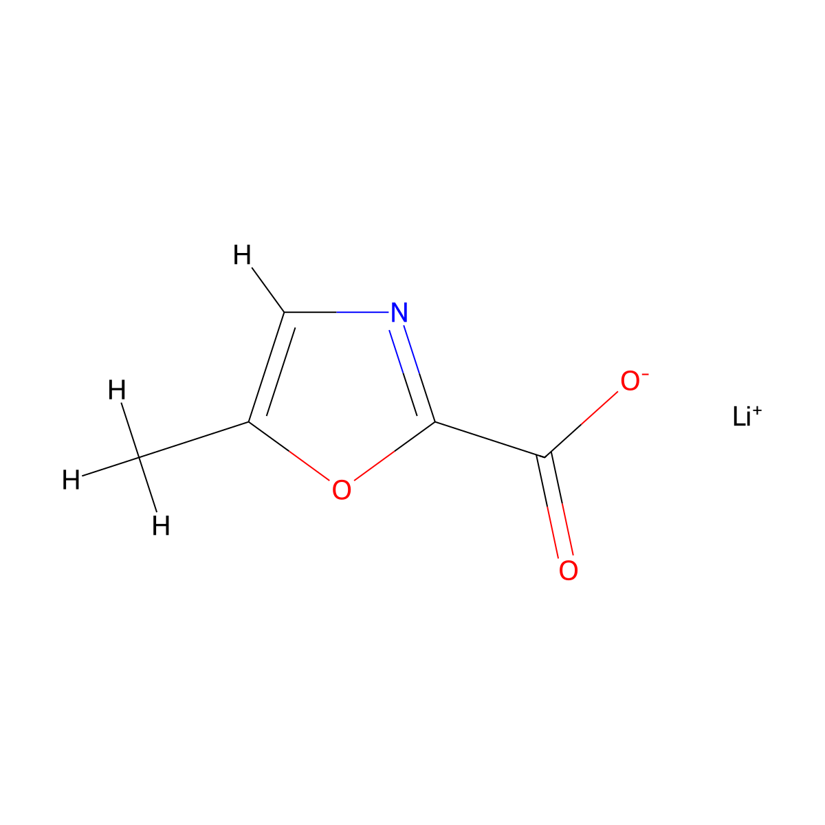 Lithium(1+) ion 5-methyl-1,3-oxazole-2-carboxylate molecular structure, CAS 1803609-17-7
