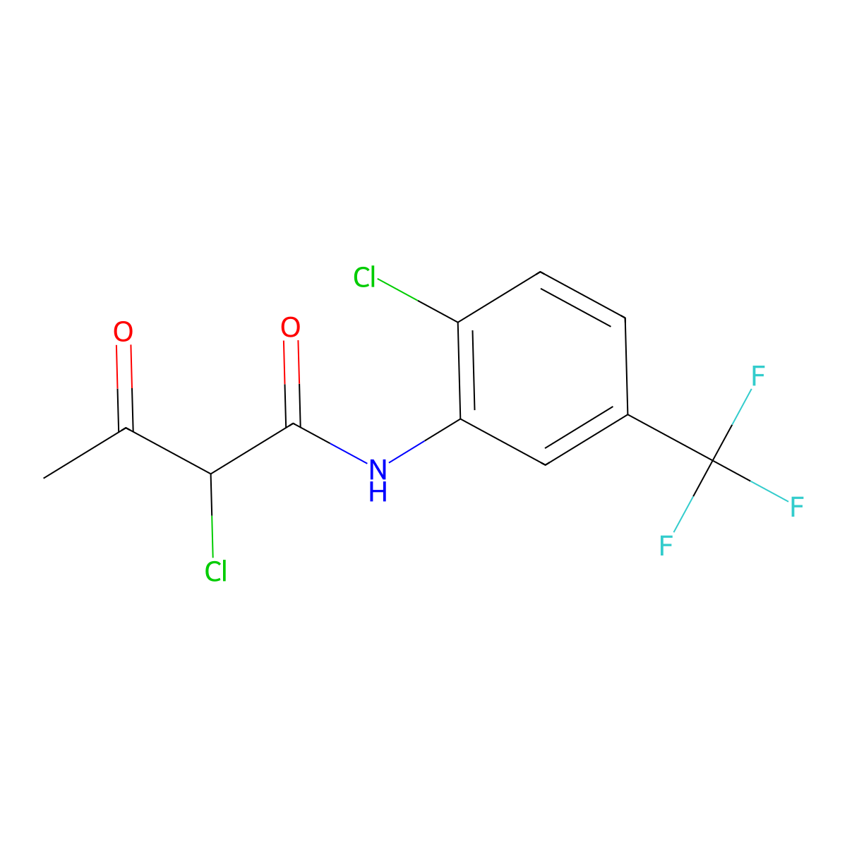 2-chloro-N-[2-chloro-5-(trifluoromethyl)phenyl]-3-oxobutanamide molecular structure, CAS 1803609-22-4