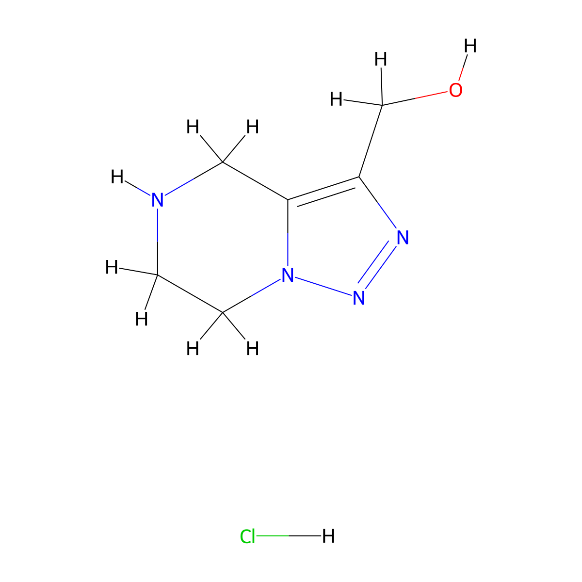 4H,5H,6H,7H-[1,2,3]triazolo[1,5-a]pyrazin-3-ylmethanol hydrochloride molecular structure, CAS 1803609-34-8
