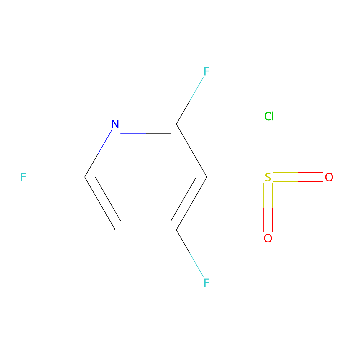 2,4,6-Trifluoropyridine-3-sulfonyl chloride molecular structure, CAS 1803609-38-2