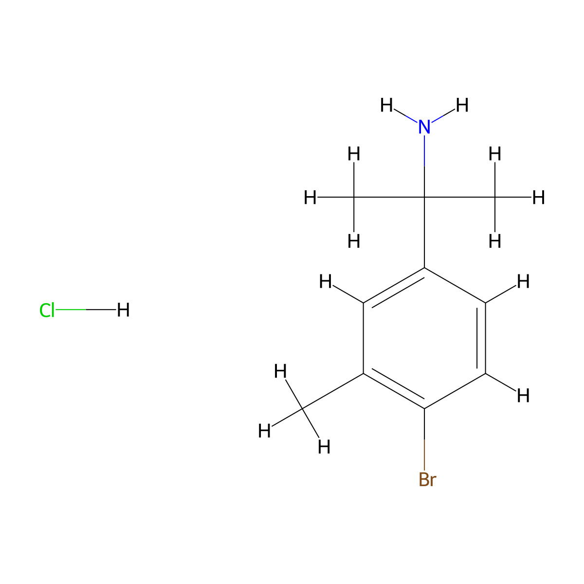 2-(4-Bromo-3-methylphenyl)propan-2-amine hydrochloride molecular structure, CAS 1803609-40-6