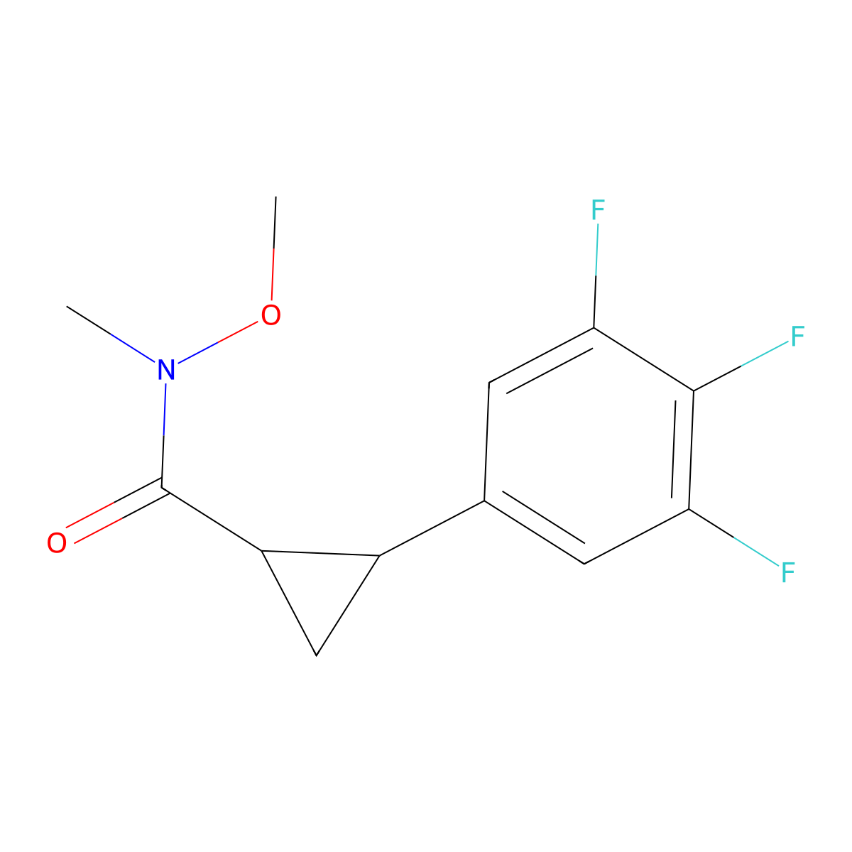 N-methoxy-N-methyl-2-(3,4,5-trifluorophenyl)cyclopropane-1-carboxamide molecular structure, CAS 1803609-46-2