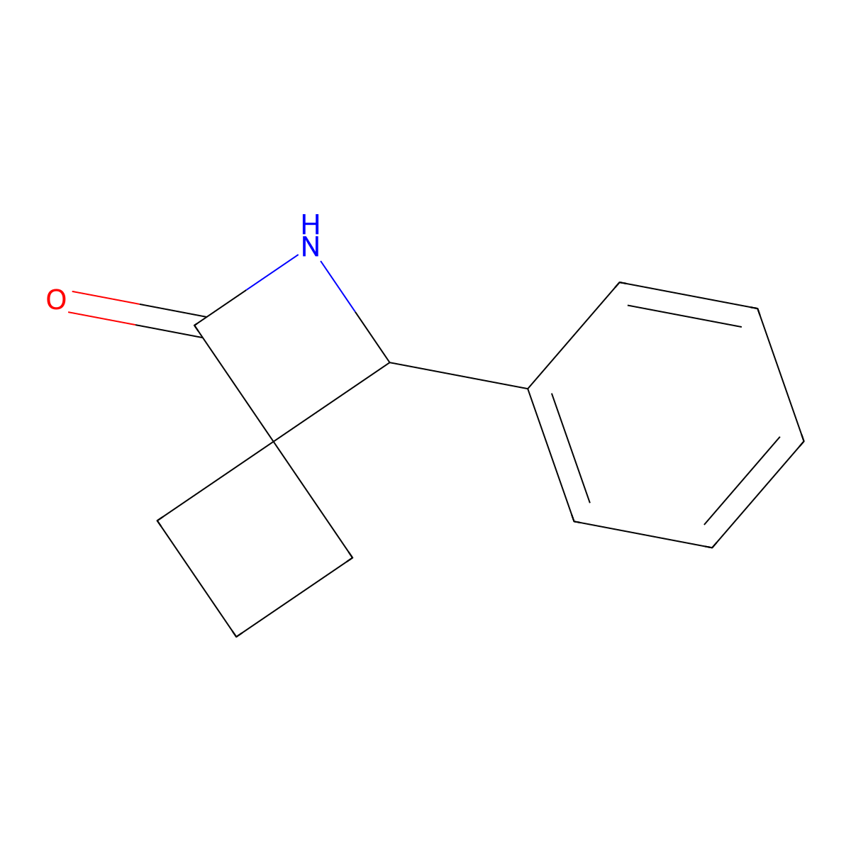 3-Phenyl-2-azaspiro(3.3)heptan-1-one molecular structure, CAS 1803609-48-4
