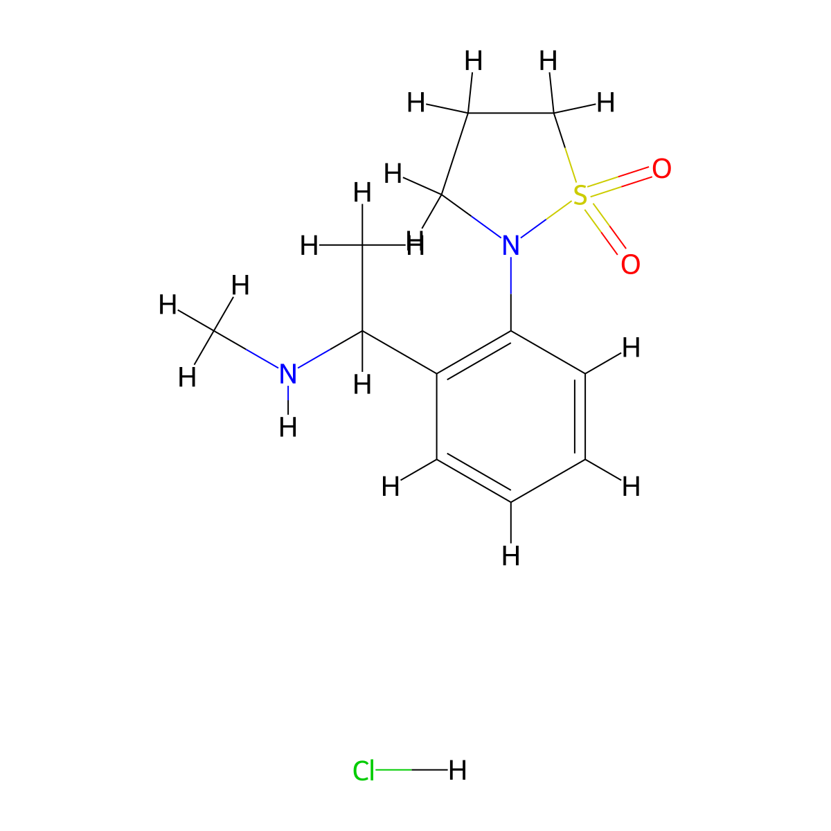 2-{2-[1-(Methylamino)ethyl]phenyl}-1,2-thiazolidine-1,1-dione hydrochloride molecular structure, CAS 1803609-50-8