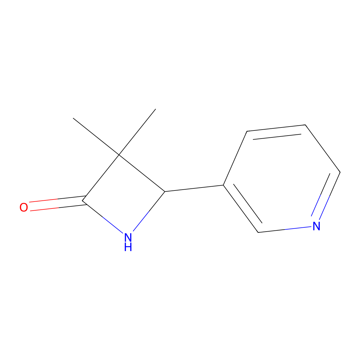 3,3-Dimethyl-4-(pyridin-3-yl)azetidin-2-one molecular structure, CAS 1803609-54-2