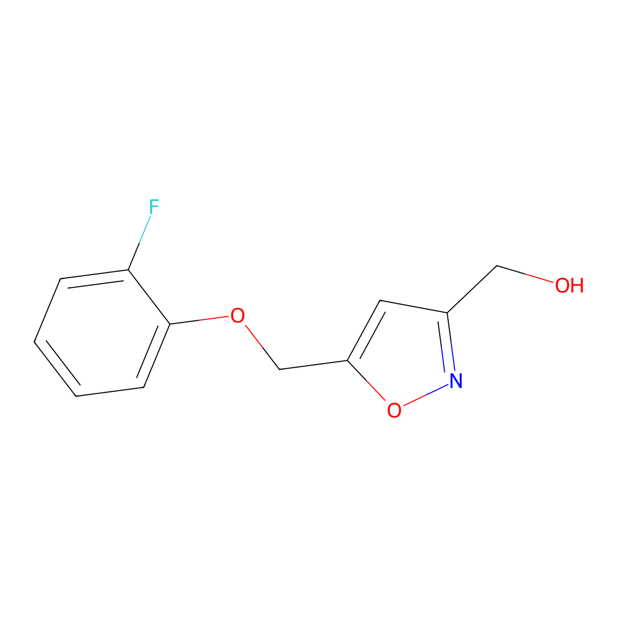 [5-(2-Fluorophenoxymethyl)-1,2-oxazol-3-yl]methanol molecular structure, CAS 1803609-62-2