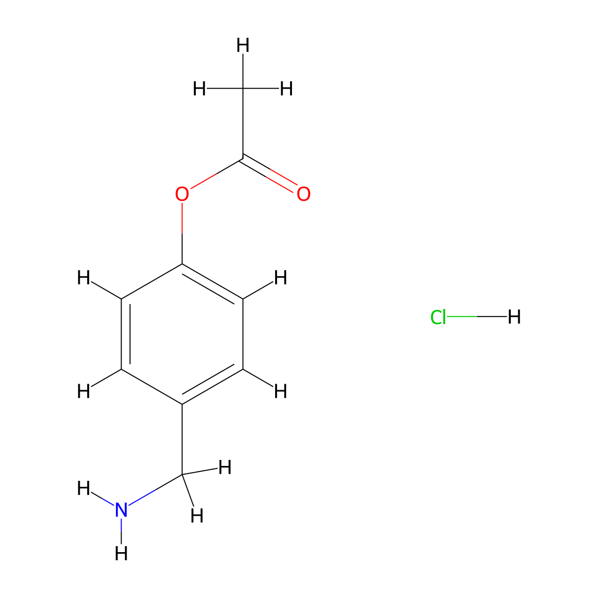 4-(Aminomethyl)phenyl acetate hydrochloride molecular structure, CAS 1803609-66-6