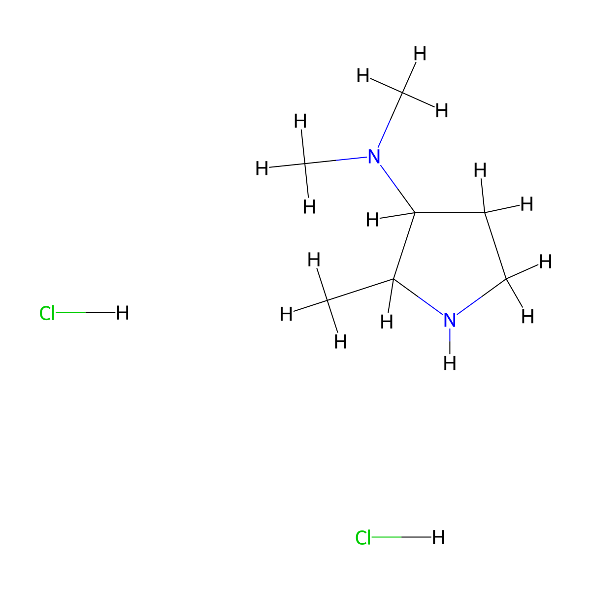 N,N,2-trimethylpyrrolidin-3-amine dihydrochloride molecular structure, CAS 1803609-71-3