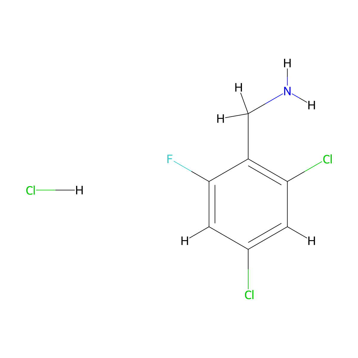(2,4-Dichloro-6-fluorophenyl)methanamine hydrochloride molecular structure, CAS 1803609-73-5