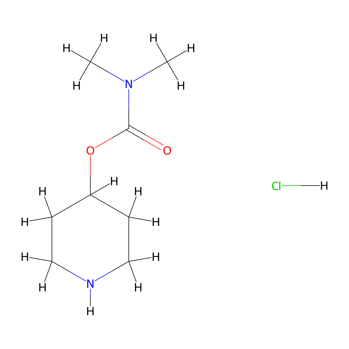 piperidin-4-yl N,N-dimethylcarbamate hydrochloride molecular structure, CAS 1803609-75-7