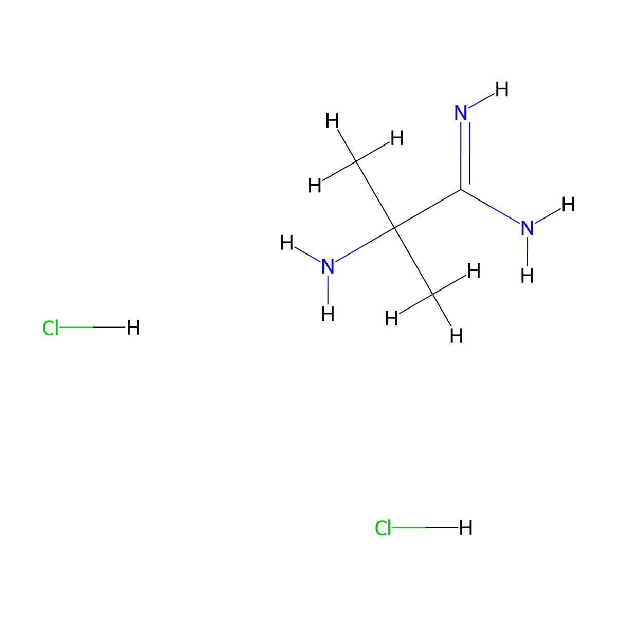 2-Amino-2-methylpropanimidamide dihydrochloride molecular structure, CAS 1803609-78-0