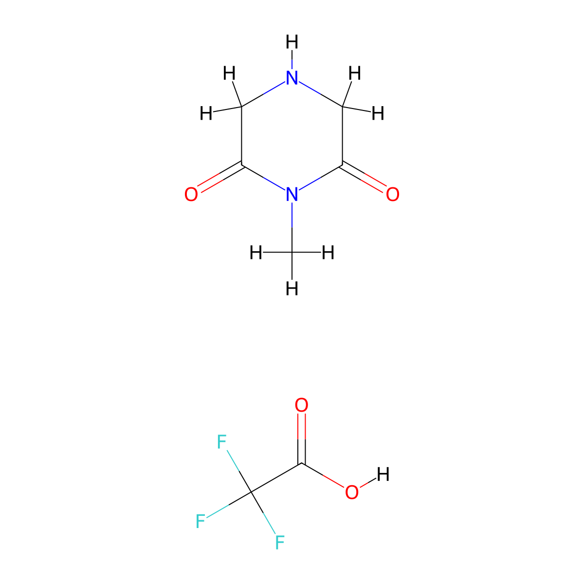 1-Methylpiperazine-2,6-dione; trifluoroacetic acid molecular structure, CAS 1803609-86-0