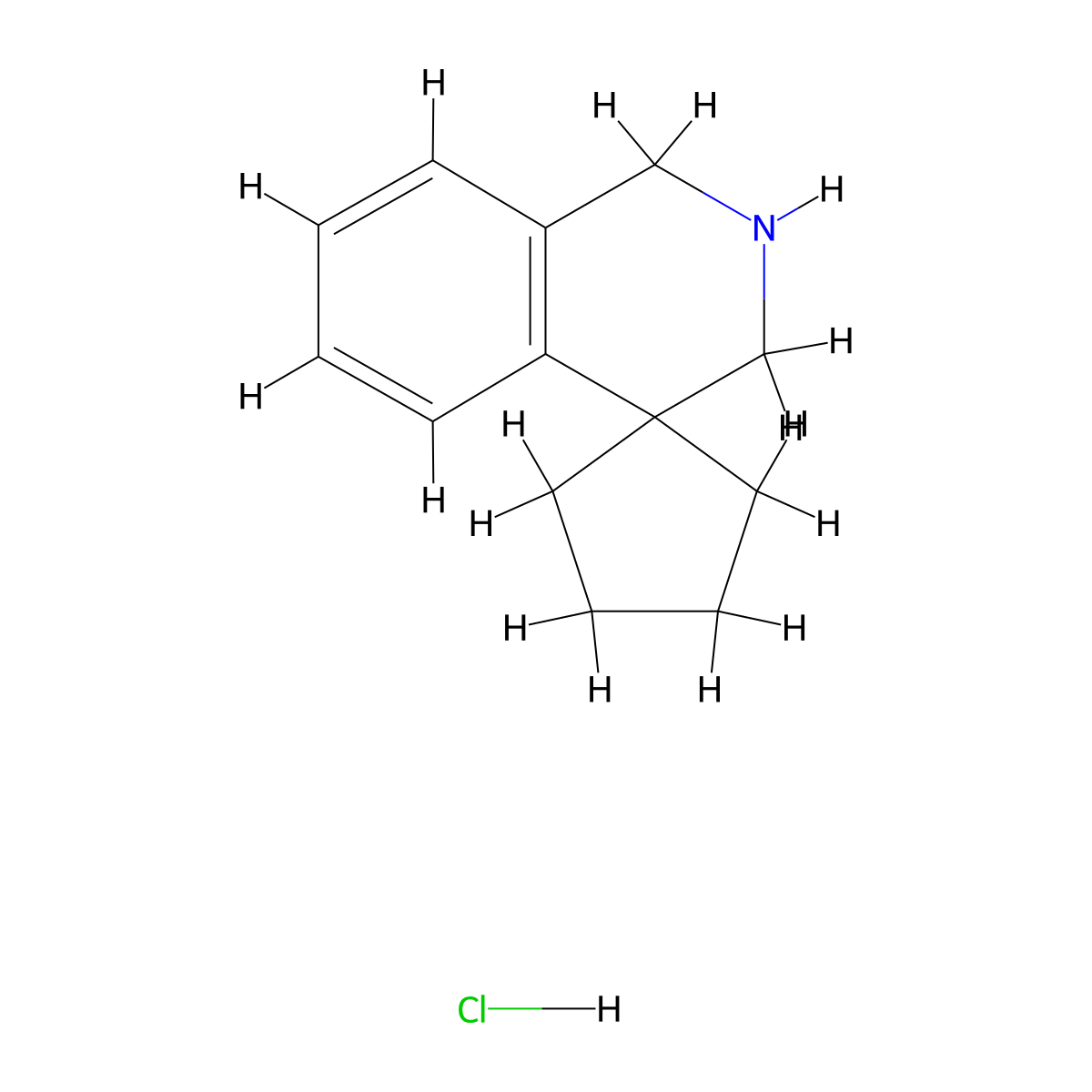 2',3'-dihydro-1'H-spiro(cyclopentane-1,4'-isoquinoline) hydrochloride molecular structure, CAS 1803609-90-6