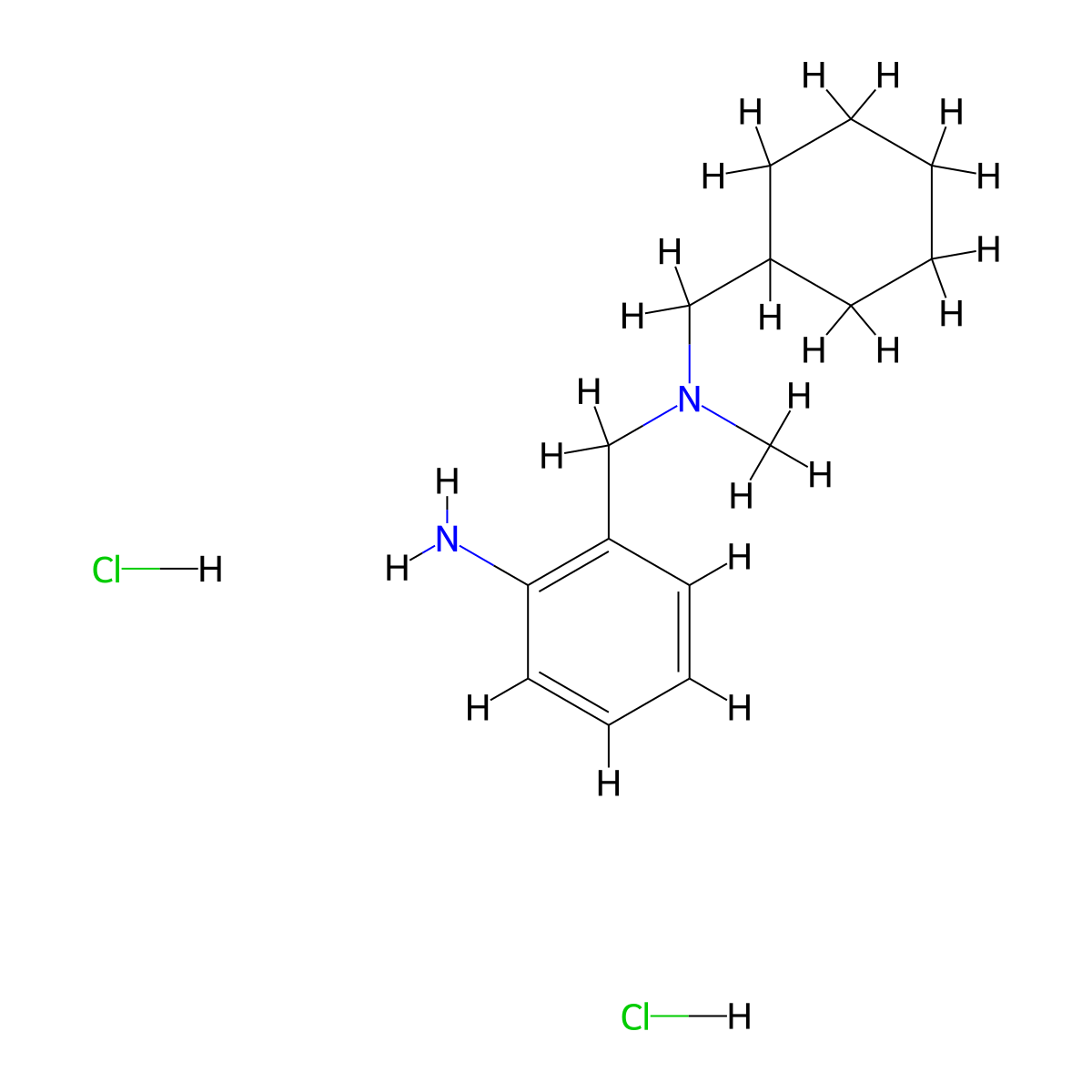 2-{[(Cyclohexylmethyl)(methyl)amino]methyl}aniline dihydrochloride molecular structure, CAS 1803609-95-1