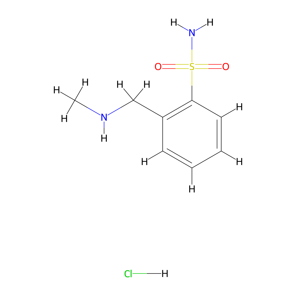 2-[(Methylamino)methyl]benzene-1-sulfonamide hydrochloride molecular structure, CAS 1803609-99-5