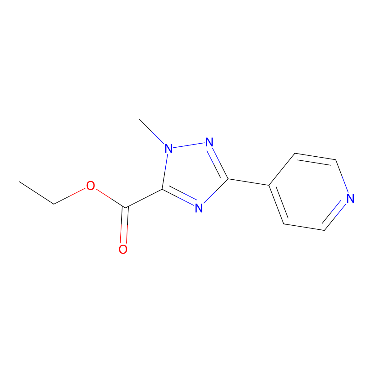 ethyl 1-methyl-3-(pyridin-4-yl)-1H-1,2,4-triazole-5-carboxylate molecular structure, CAS 1803610-00-5