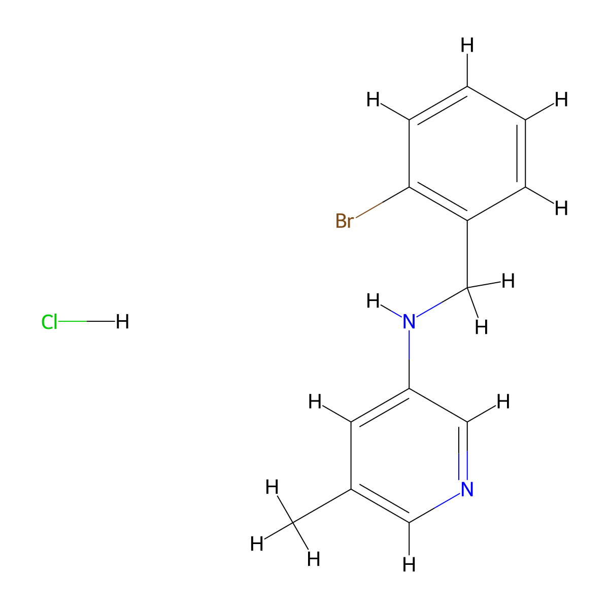 N-[(2-bromophenyl)methyl]-5-methylpyridin-3-amine hydrochloride molecular structure, CAS 1803610-07-2