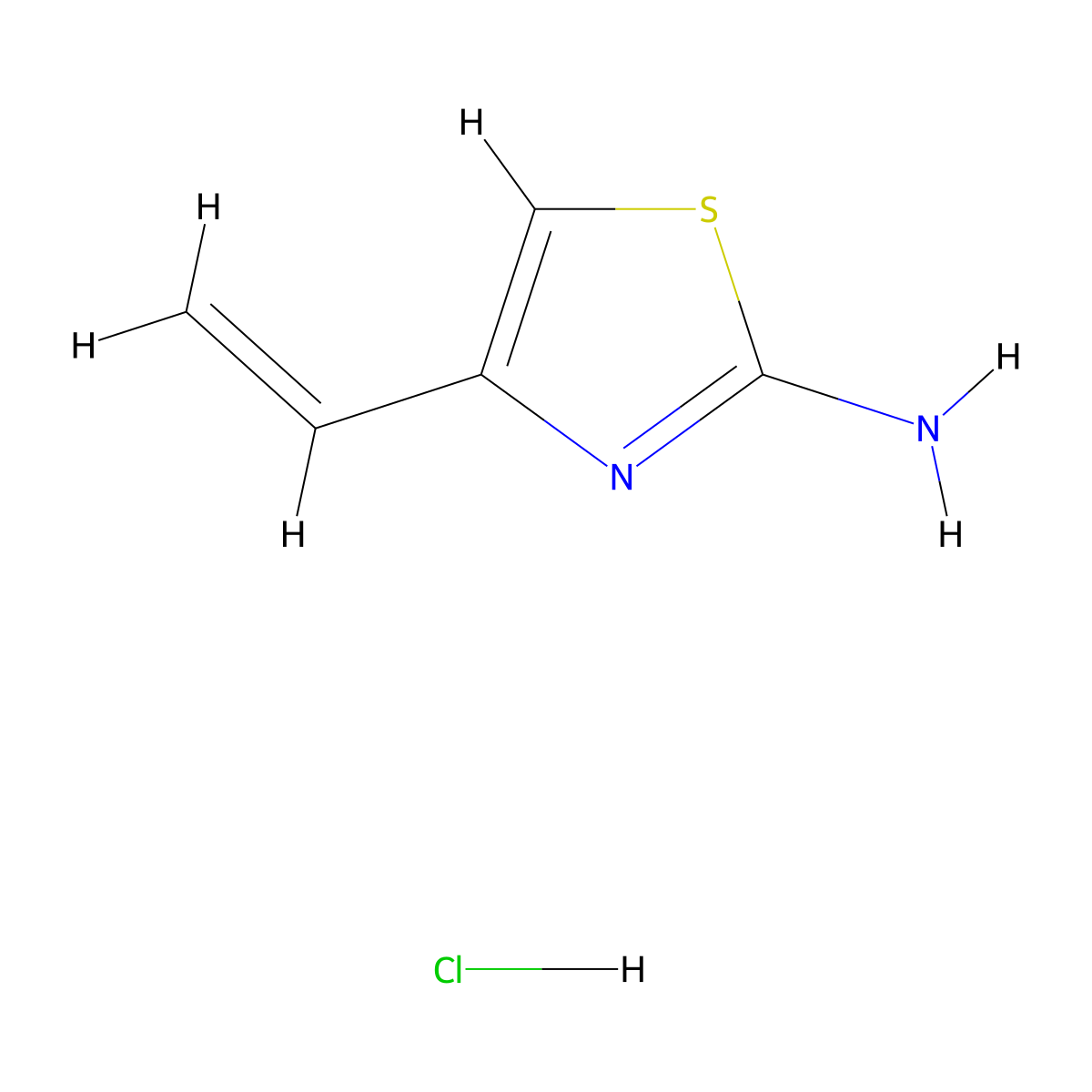 4-Ethenyl-1,3-thiazol-2-amine hydrochloride molecular structure, CAS 1803610-09-4