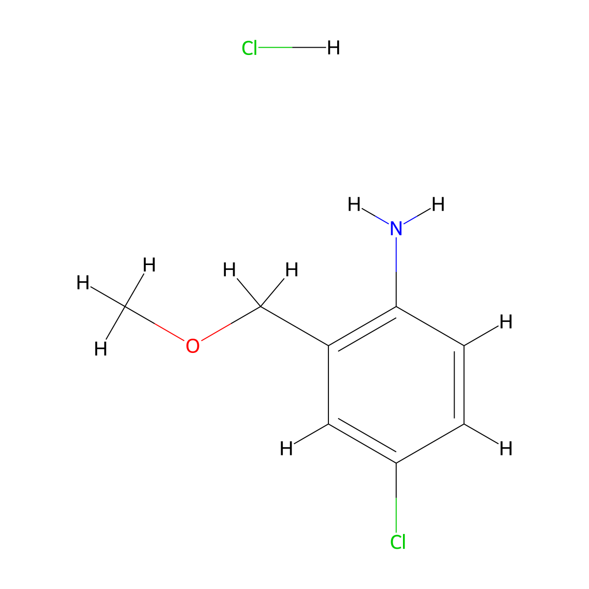 4-Chloro-2-(methoxymethyl)aniline hydrochloride molecular structure, CAS 1803610-15-2