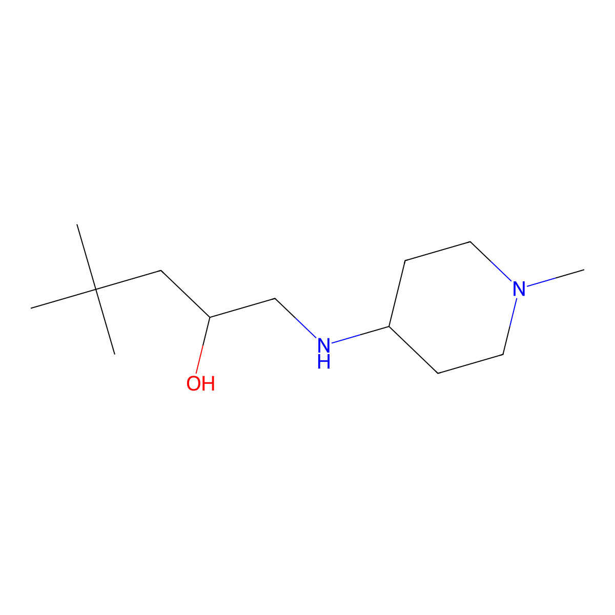 4,4-Dimethyl-1-[(1-methylpiperidin-4-yl)amino]pentan-2-ol molecular structure, CAS 1803610-16-3