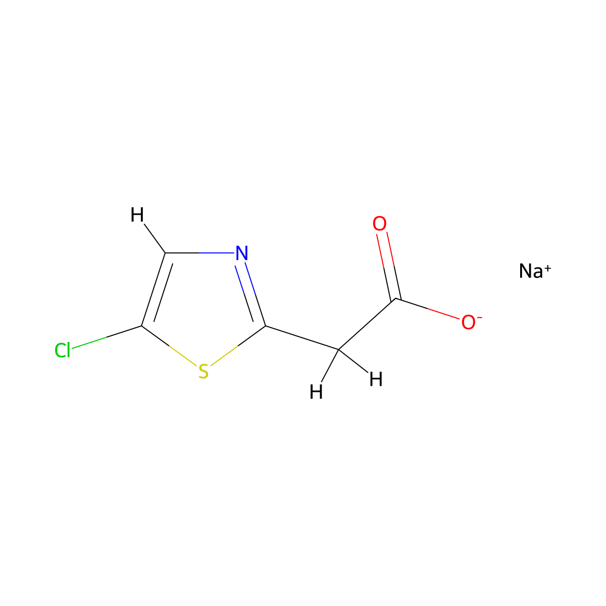 Sodium 2-(5-chloro-1,3-thiazol-2-yl)acetate molecular structure, CAS 1803610-24-3