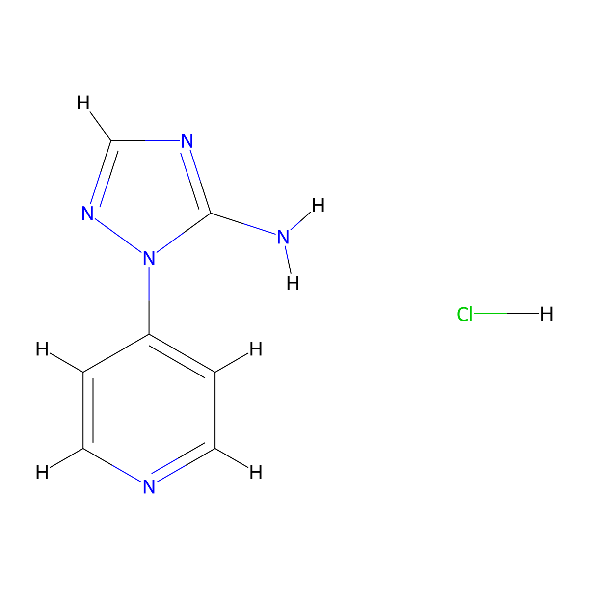 1-(pyridin-4-yl)-1H-1,2,4-triazol-5-amine hydrochloride molecular structure, CAS 1803610-25-4