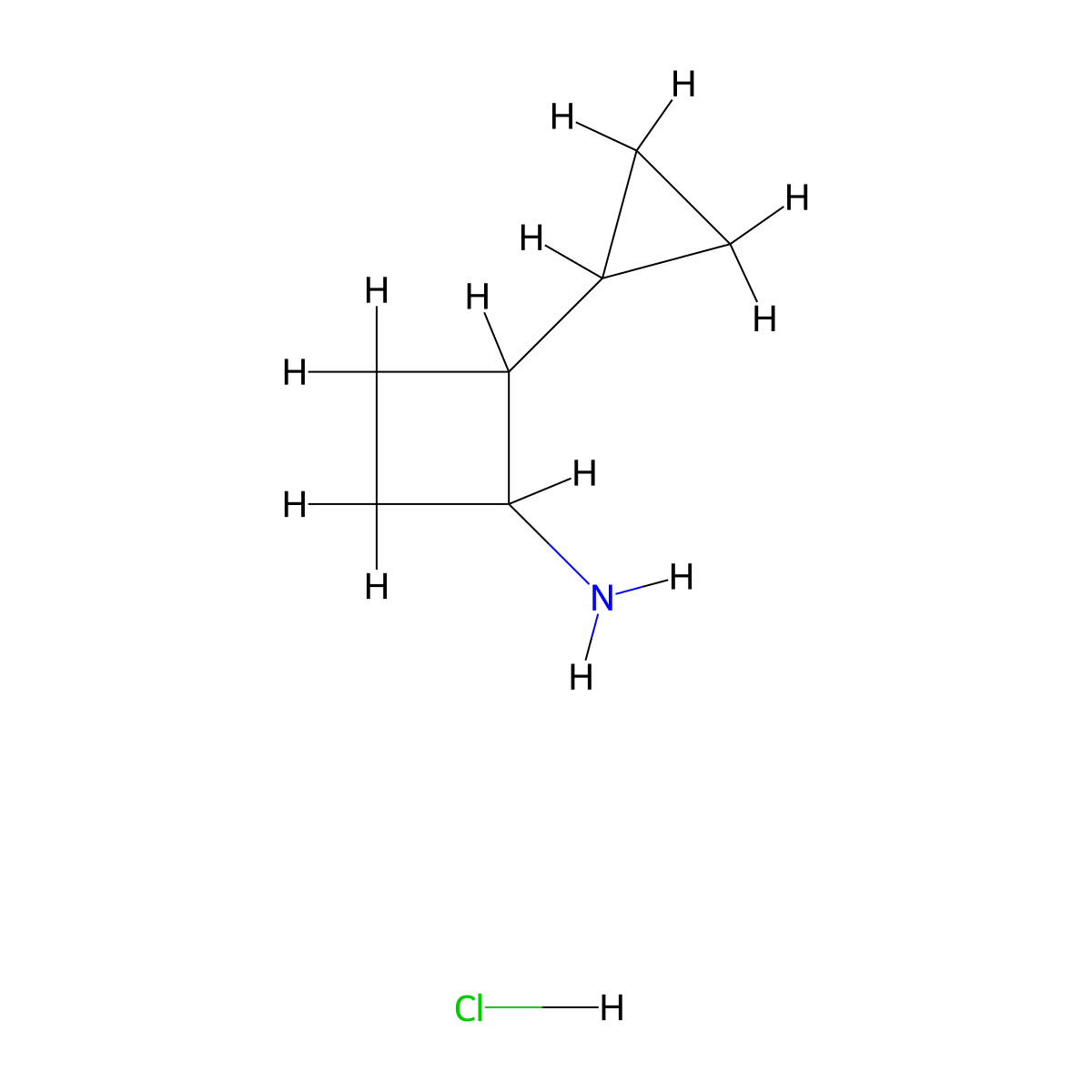 2-Cyclopropylcyclobutanamine hydrochloride molecular structure, CAS 1803610-32-3