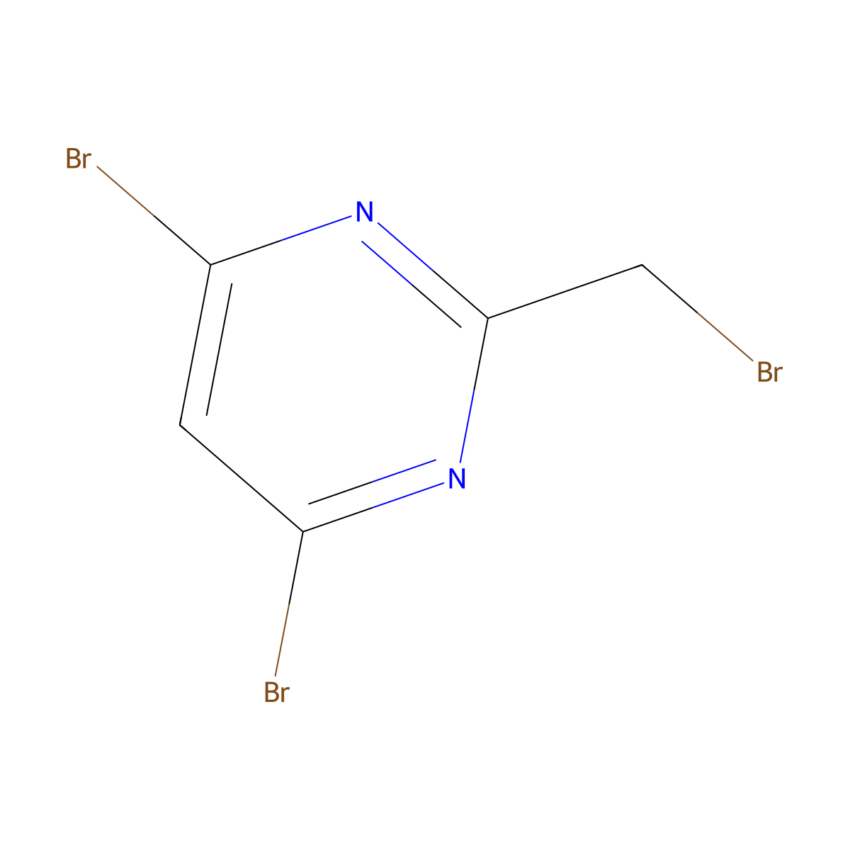 4,6-Dibromo-2-(bromomethyl)pyrimidine molecular structure, CAS 1803610-39-0