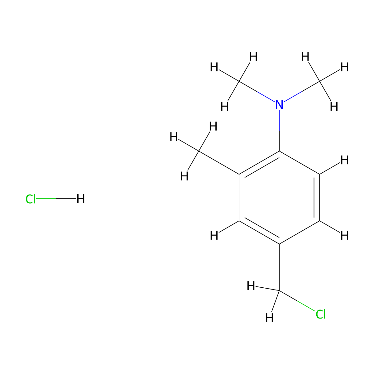 4-(chloromethyl)-N,N,2-trimethylaniline hydrochloride molecular structure, CAS 1803610-43-6