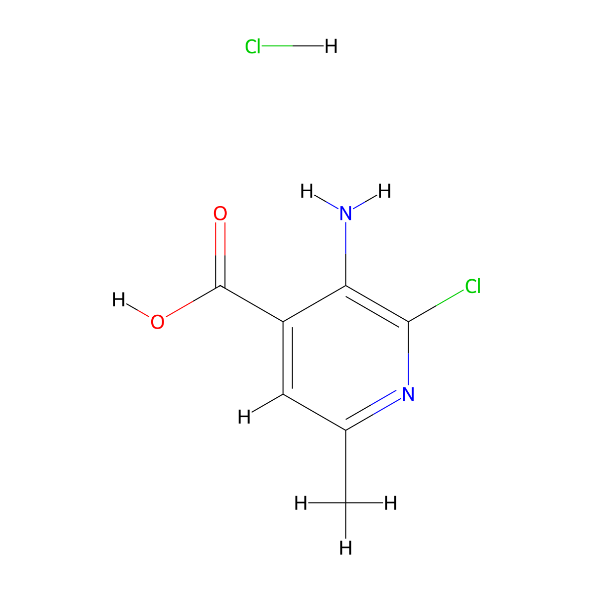 3-Amino-2-chloro-6-methylpyridine-4-carboxylic acid hydrochloride molecular structure, CAS 1803610-45-8