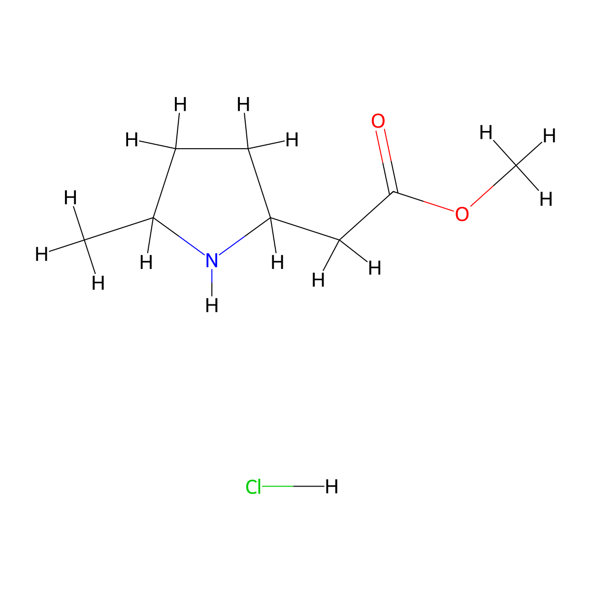Methyl 2-(5-methylpyrrolidin-2-yl)acetate hydrochloride molecular structure, CAS 1803610-46-9