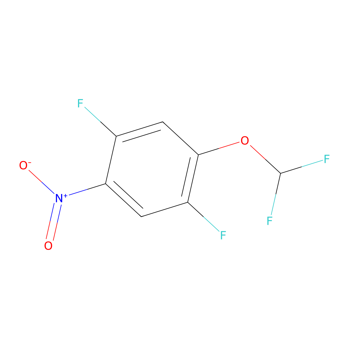 Benzene, 1-(difluoromethoxy)-2,5-difluoro-4-nitro- molecular structure, CAS 1803610-49-2