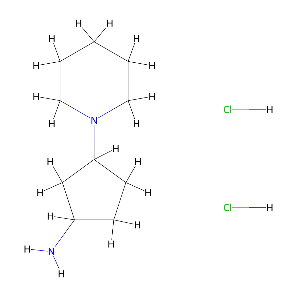 3-(Piperidin-1-yl)cyclopentan-1-amine dihydrochloride molecular structure, CAS 1803610-53-8