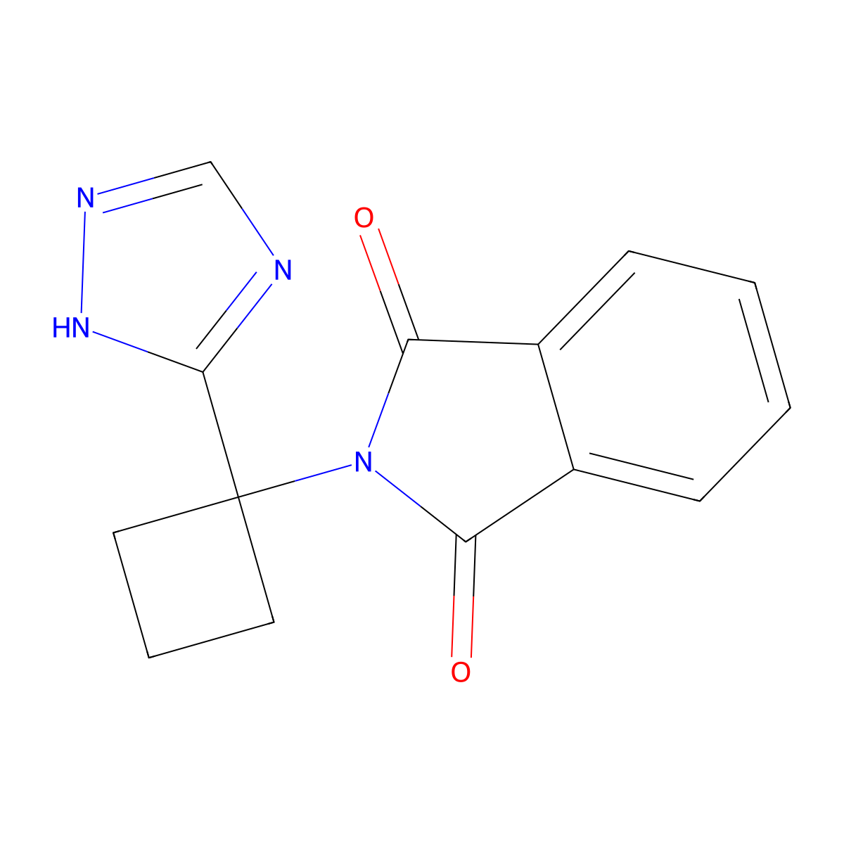 2-[1-(1H-1,2,4-triazol-3-yl)cyclobutyl]-2,3-dihydro-1H-isoindole-1,3-dione molecular structure, CAS 1803610-55-0