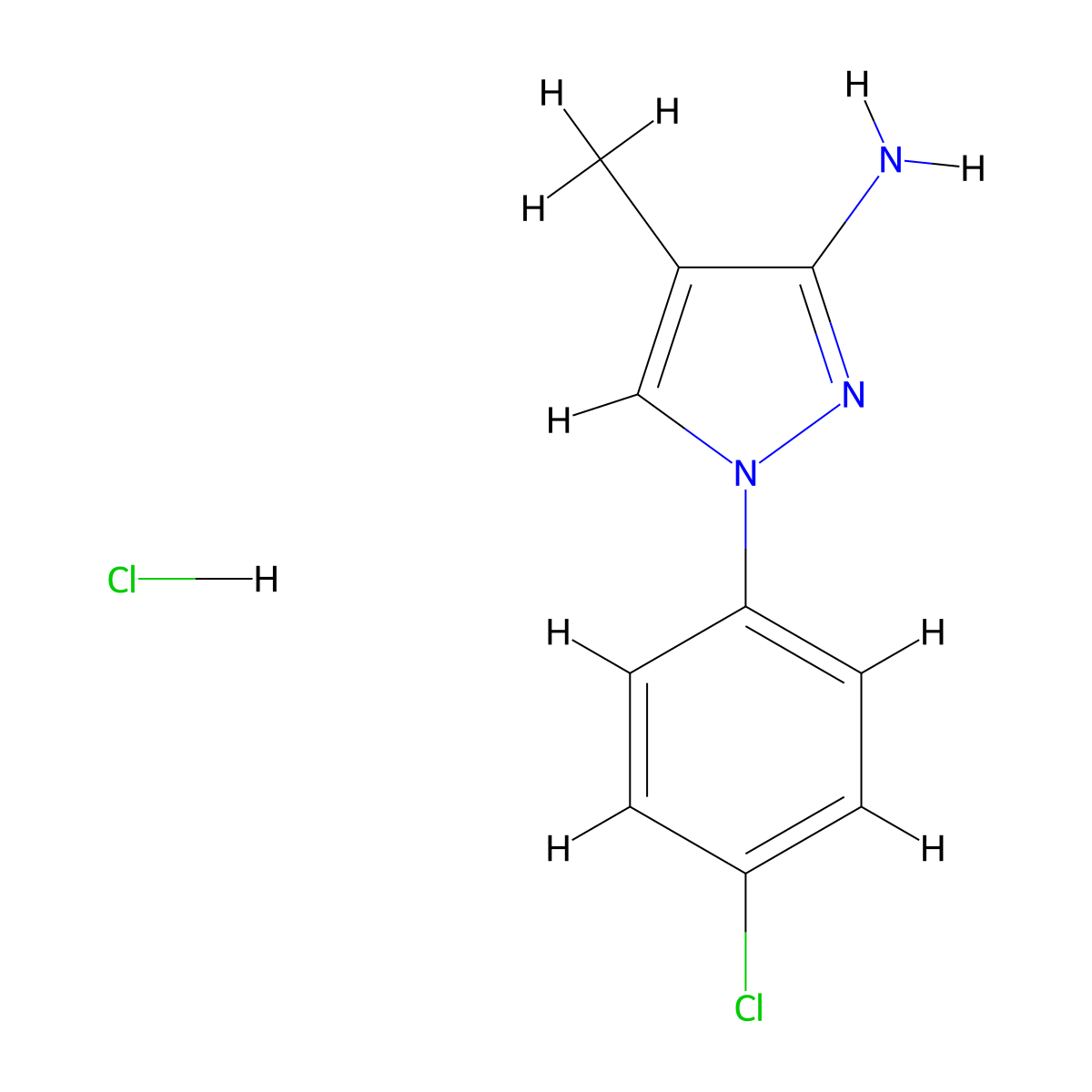 1-(4-chlorophenyl)-4-methyl-1H-pyrazol-3-amine hydrochloride molecular structure, CAS 1803610-61-8